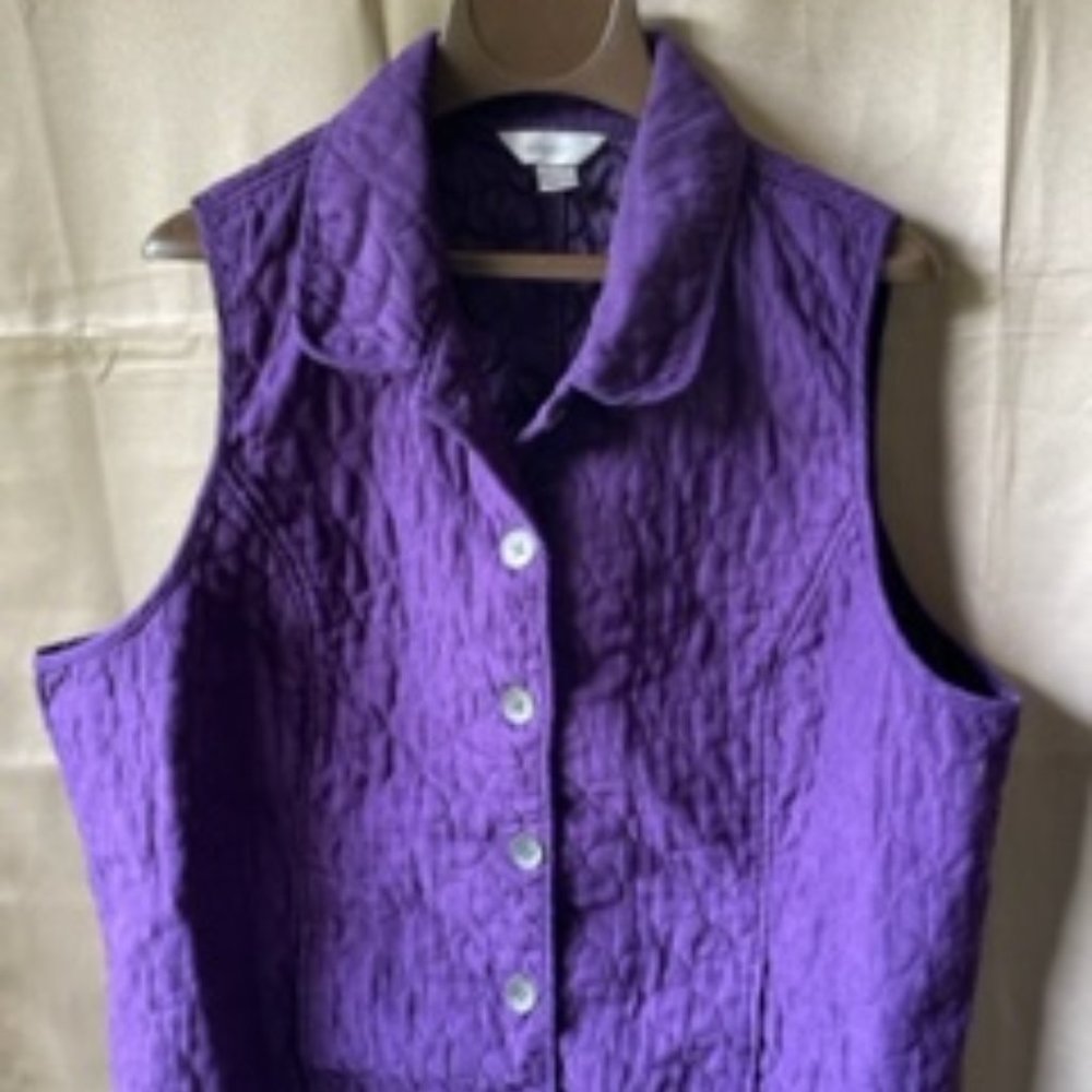 CJ Banks Purple Quilted Vest